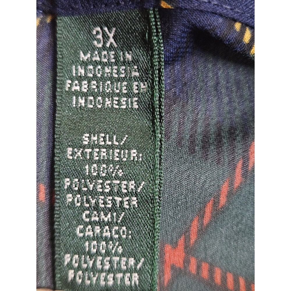 LAUREN RALPH LAUREN Shirt Women's 3X Green Tartan Plaid Ruffle Sheer Button LRL - Picture 4 of 13